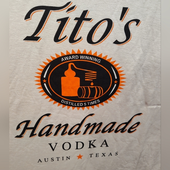 Tito's Handmade Vodka T-Shirt, Apricot, M - Picture 3 of 6